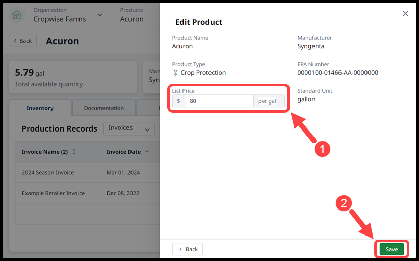 5. Picture of Edit Product screen with box around List Price.png