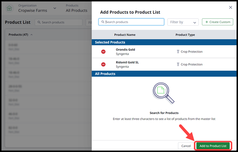 6. Picture of Add Products Menu with box and arrow around Add to Product List.png